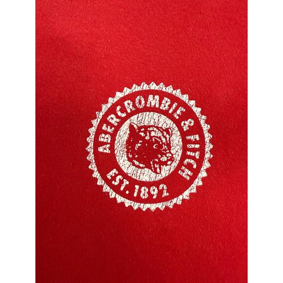Vintage Abercrombie & Fitch Shirt Men's Medium‎ Red Blue Muscle Bear Trap Lounge - Picture 4 of 12